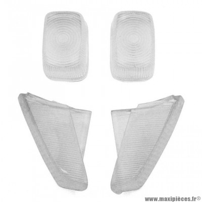 Kit 4 cabochons clignotants adaptables scooter AV+AR transparents MBK 50 Booster 1990-1998, Yamaha BWS 1990-1998