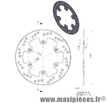 Disque de freins avant diamètre 230 pour mbk x limit yamaha dt 50 r jusqu'à 2002 ...