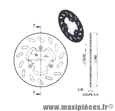 Disque de freins ng arrière diamètre 180 pour derbi senda r-sm peugeot xp6 après 2002 ...