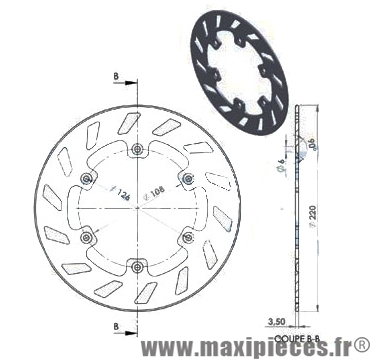 Disque de freins avant diamètre 220 pour peugeot xp6 jusqu'à 2001 ...