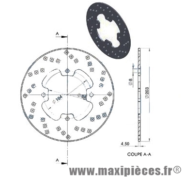 Disque de frein arrière diamètre 203 pour mbk x power yamaha tzr 50 jusqu'à 2002 ...