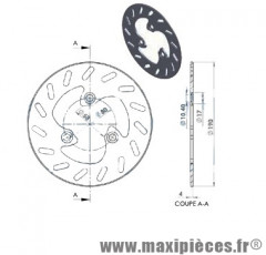 Disque de frein avant diamètre 190 mm pour mbk booster ng après 1999 mbk rocket nitro arrière nitro ...