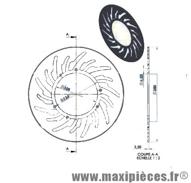 Disque de freins avant diamètre 240 pour mbk x limit yamaha dt 50 r après 2003 ...