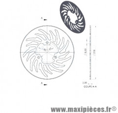 Disque de frein arrière diamètre 218 pour mbk x limit yamaha dt 50 r après 2003 ...