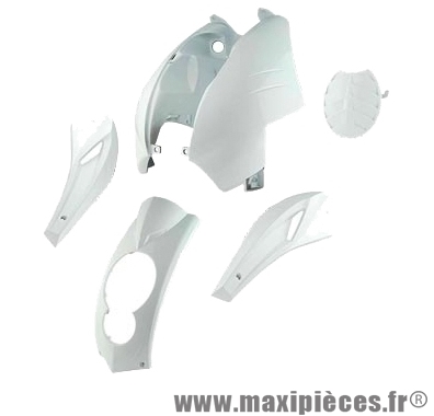 Kit carrosserie carénage blanc pour peugeot ludix (compteur rectangle) (5 pièces)