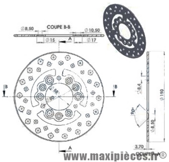 Disque de frein avant diamètre 190 mm pour mbk stunt naked ...