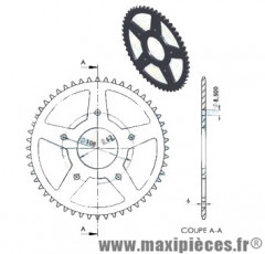 Couronne de kit chaine (420) 48 dents Ø62 pour peugeot xr7 nk7 sm xps 05►08 rieju rrx spike smx