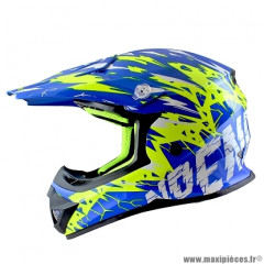 Casque cross enfant marque NoEnd Cracked taille YS couleur bleu