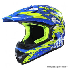 Casque cross enfant marque NoEnd Cracked taille YM couleur bleu