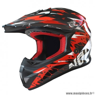 Casque cross enfant marque NoEnd Cracked taille YM couleur rouge