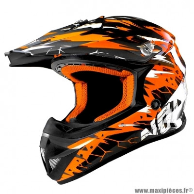 Casque cross adulte marque NoEnd Cracked taille XS (T53-54) couleur orange