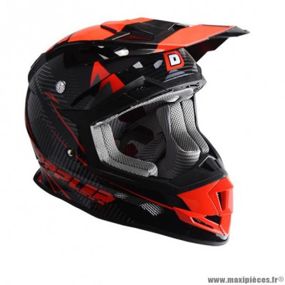 Casque cross adulte marque Doppler taille L (T59-60) couleur noir rouge verni