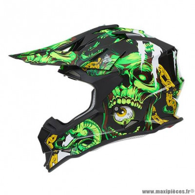 Casque cross adulte marque NOX N632 Inferno taille M (T57-58) couleur vert