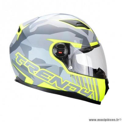 Casque intégral adulte marque Trendy 20 T-503 Furya taille M (T57-58) couleur gris jaune fluo mat