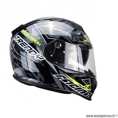 Casque intégral adulte marque Trendy 20 T-602 Skiddy taille L (T59-60) couleur noir jaune verni