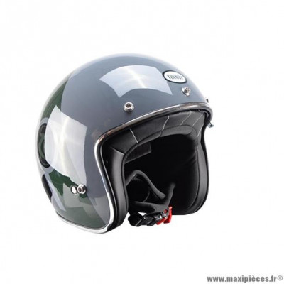 Casque jet adulte marque Trendy 20 T-104 Herby taille L (T59-60) couleur gris vert noir verni