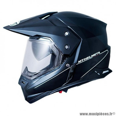 Casque cross adulte marque MT Helmets Synchrony duosport taille M (T57-58) couleur noir brillant