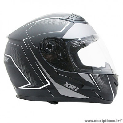 Casque intégral adulte marque ADX XR1 Shadows taille XS (T53-54) couleur noir blanc mat