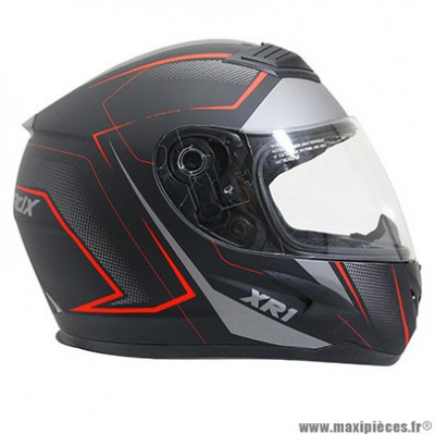 Casque intégral adulte marque ADX XR1 Shadows taille XS (T53-54) couleur noir rouge mat