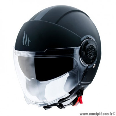 Casque jet adulte marque MT Helmets Viale SV taille XS (T53-54) couleur uni noir mat