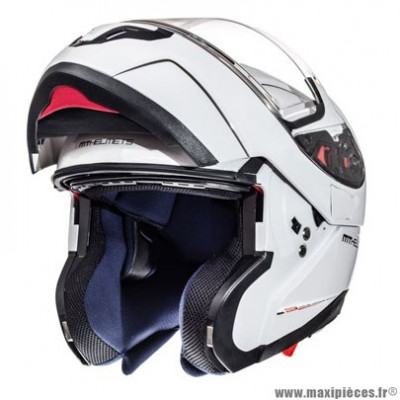 Casque modulable adulte marque MT Helmets Atom SV taille S (T55-56) couleur uni blanc brillant