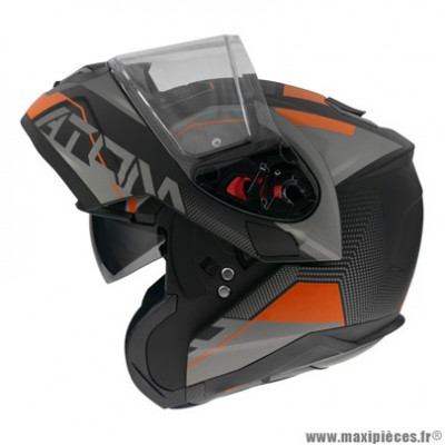 Casque modulable adulte marque MT Helmets Atom SV Quark A4 taille XS (T53-54) couleur noir orange fluo mat