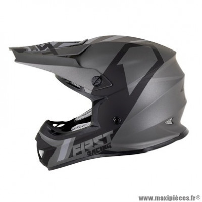 Casque cross adulte marque First Racing K2 taille XS (T53-54) couleur gris anthracite noir