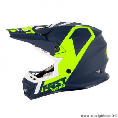 Casque cross adulte marque First Racing K2 taille XS (T53-54) couleur bleu blanc fluo