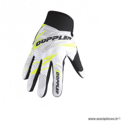 Gants cross marque Doppler taille XS / T7 couleur blanc jaune noir