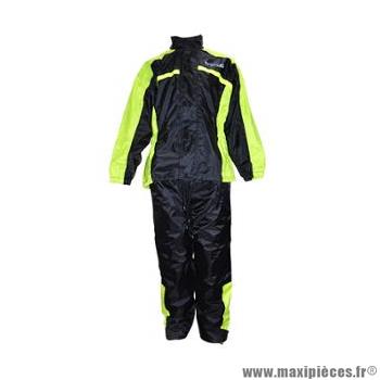 Combinaison de pluie marque Trendy taille S couleur noir jaune fluo - Ensemble 2 pièces veste + pantalon
