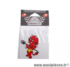 Autocollant marque Meryt Devil petit rouge avec trident taille 8x8,5cm