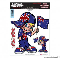 Autocollant marque Lethal Threat Australia Dude taille 15x20cm - LT88413