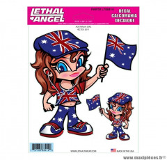 Autocollant marque Lethal Threat Australia Girl taille 15x20cm - LT88414