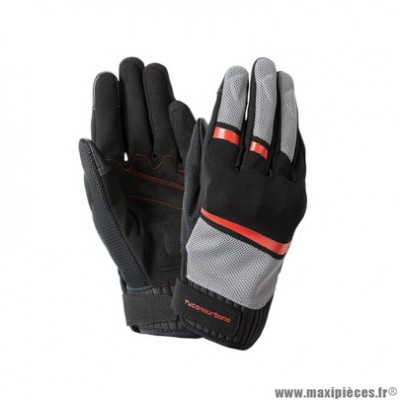 Gants printemps/été homme marque Tucano Urbano Penna taille M / T9 couleur noir rouge - Comptaible écran tactile