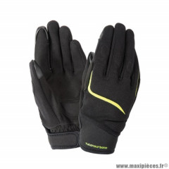 Gants printemps/été homme marque Tucano Urbano Miky taille M / T9 couleur noir jaune fluo - Comptaible écran tactile