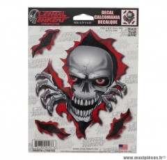 Autocollant marque Lethal Threat Peek a Boo Skull Red taille 15x20cm - LT90103