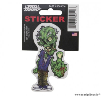 Autocollant marque Lethal Threat Zombie Finger taille 7x11cm - RC00010