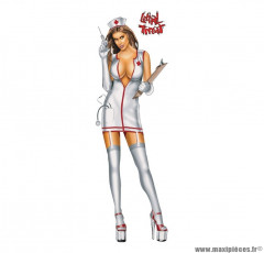 Autocollant marque Lethal Threat Naughty Nurse taille 7x25cm - LT00508