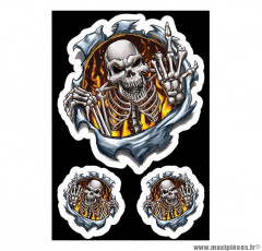 Autocollant marque Lethal Threat Finger Skull taille 7,5x14cm - LT55072