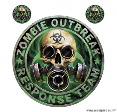 Autocollant marque Lethal Threat Zombie Outbreak taille 15x20cm - LT88083