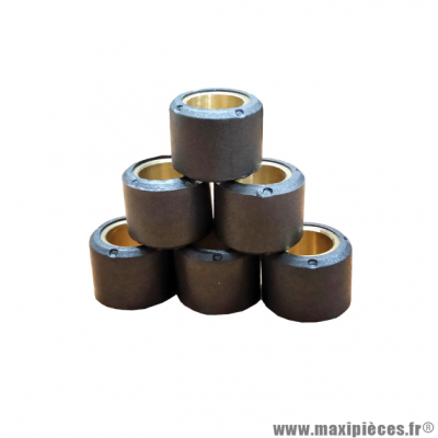 Jeu de 6 galets RMS 15x12 mm - 7,7 g pour scooter Minarelli (vertical / horizontal) * Déstockage !