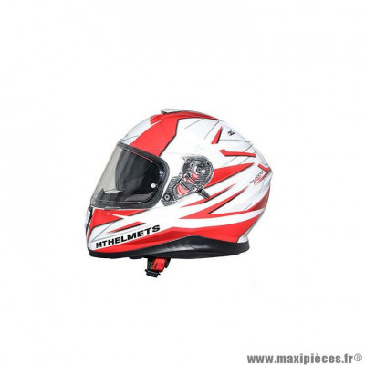 Casque intégral mt helmets thunder 3 effect sv blanc/rouge brillant taille s 55/56 1550grs * Déstockage !