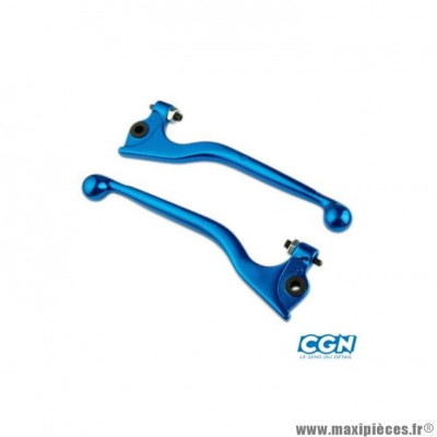 PAIRE DE LEVIERS BLEU ANODISé POUR SCOOTER ELYSEO 125cc, DERBI PREDATOR LC FURAX AVENTURA 50cc * Déstockage !