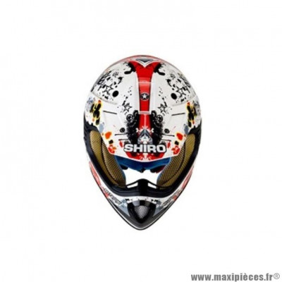 CASQUE CROSS ENFANT SHIRO MX-MATHYUNI HOMOLOGUE (CE) ROUGE/BLANC-M * Déstockage !