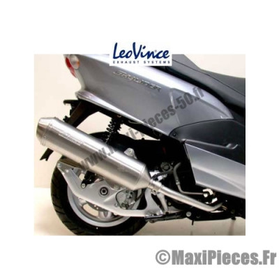 Pot d'echappement Leovince 4 Road pour Maxi scooter 125 : MBK Skyliner Yamaha Majesty ...