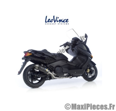 Pot d'echappement Leovince SBK Racing Evo2 carbone ligne complète pour Maxi scooter : Yamaha T-Max 500 .