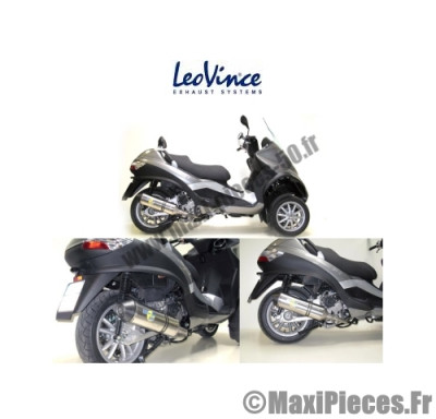 Pot d'echappement Leovince SBK titane ligne complète pour Maxi scooter : Gilera Fuoco Piaggio MP3 .