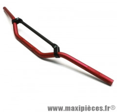 Guidon de 50 a boite cross alu rouge l810mm h50mm avec barre de renfort noir