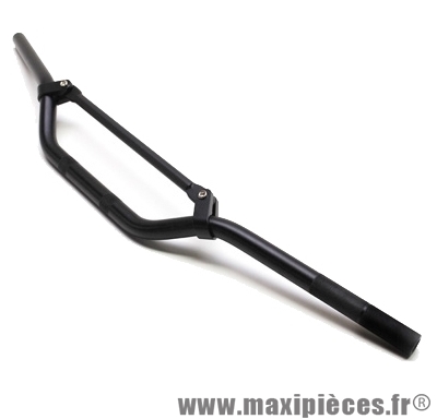 Guidon moto/50 a boite/type cross en aluminium couleur noir diamètre 22,2mm longueur 810mm hauteur 50mm avec barre de renfort noir