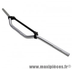 Guidon moto/50 a boite/type cross en aluminium couleur argenté diamètre 22,2mm longueur 810mm hauteur 50mm